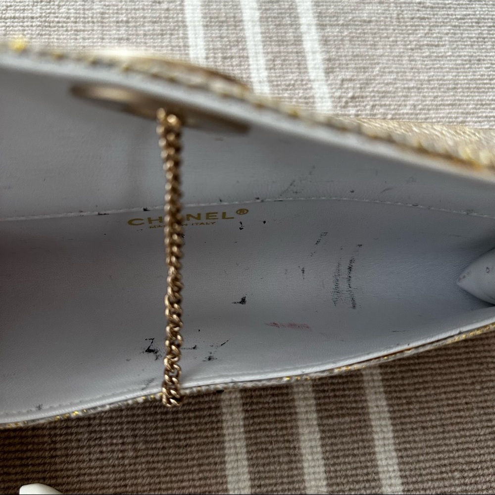 Chanel Vintage Gold Lizard Tube Flap Clutch - Picture 4 of 4